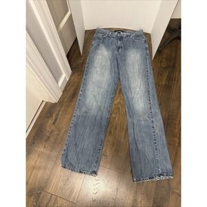 Calvin Klein Jeans Mens 33x34 Blue Medium Wash Cotton Straight Fit Denim